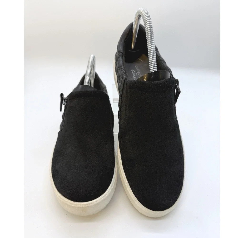 Clarks Collection Quilted Slip-On Sneakers Layton Step Black 9 M